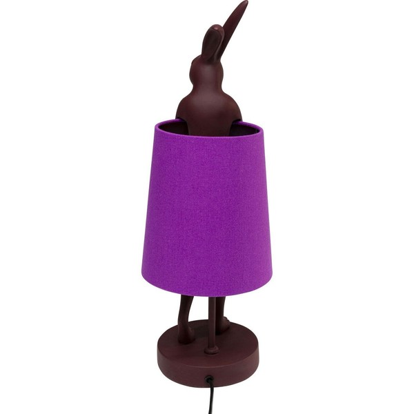 Kare Design Tischleuchte Animal Rabbit, Rot/Lila, Hasenleuchte, Tischlampe,-image