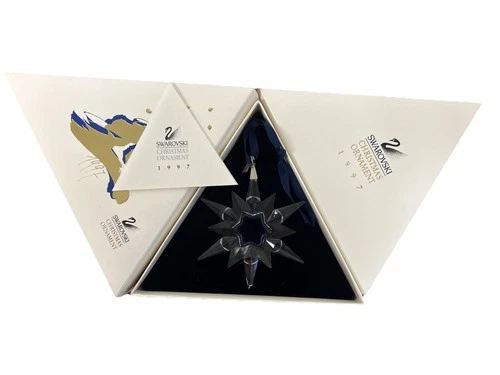 Swarovski Crystal 1997 Snowflake Ornament in Box w/COA Flawed