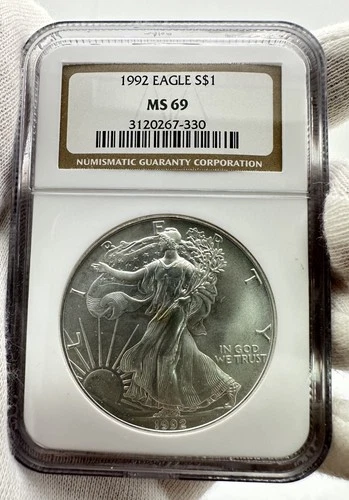 1992 $1 American Eagle 1 oz Silver NGC MS69 Coin