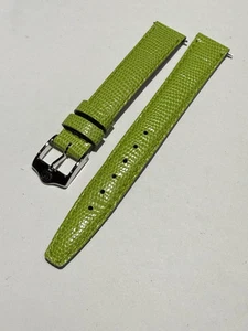 Bracelet montre femme Gucci 6300L en cuir vert neuf authentique 14 mm