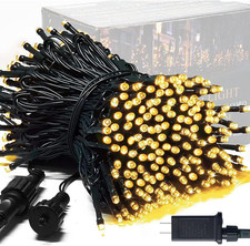 250 LED Warm White Christmas Lights Outdoor Waterproof - 91.5Ft Twinkle String L