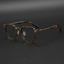 Retro Large Face Frame Polygonal Men Eyeglasss Frame Wide Face Titanium 5867