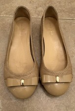 Cole Haan Air Monica Ballet Flats Tan Speckle/Beige Cap Toe Bow   Women  s 6.5