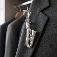 Metallbrosche in Saxophonform Metall Saxophon...