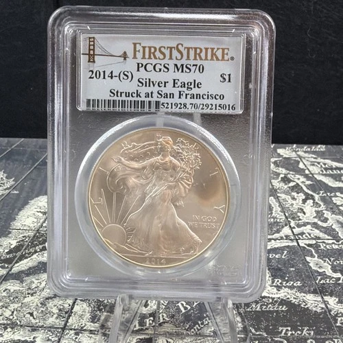 2014 S $1 SILVER EAGLE PCGS MS70 Struck at the San Francisco Mint
