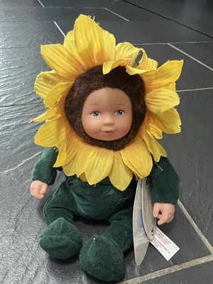 Baby Sunflower by Anne Geddes 1999 Plush Soft Toy Beanie 28cm Tall Vintage New