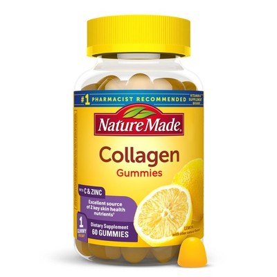 Nature Made Collagen Gummies with Vitamin C, Zinc and Biotin, Hydrolyzed Collage