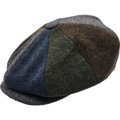 Majorwear Wolle Patchwork Zeitungsjungen Mütze bequem atmungsaktiv hochwertiges Material