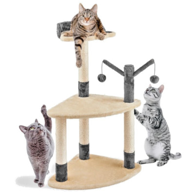 Kitty Corner Activity Katze mehrstufiges Spielcenter kratzen, dehnen und spielen