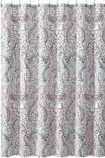 Floral Paisley Boho Shower Curtain: Vintage Small Print Design Distressed Style