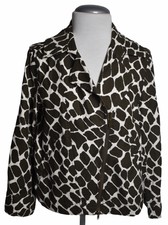 Women’s Chaus Full Zip Animal Print Jacket Brown White Size 8 J6