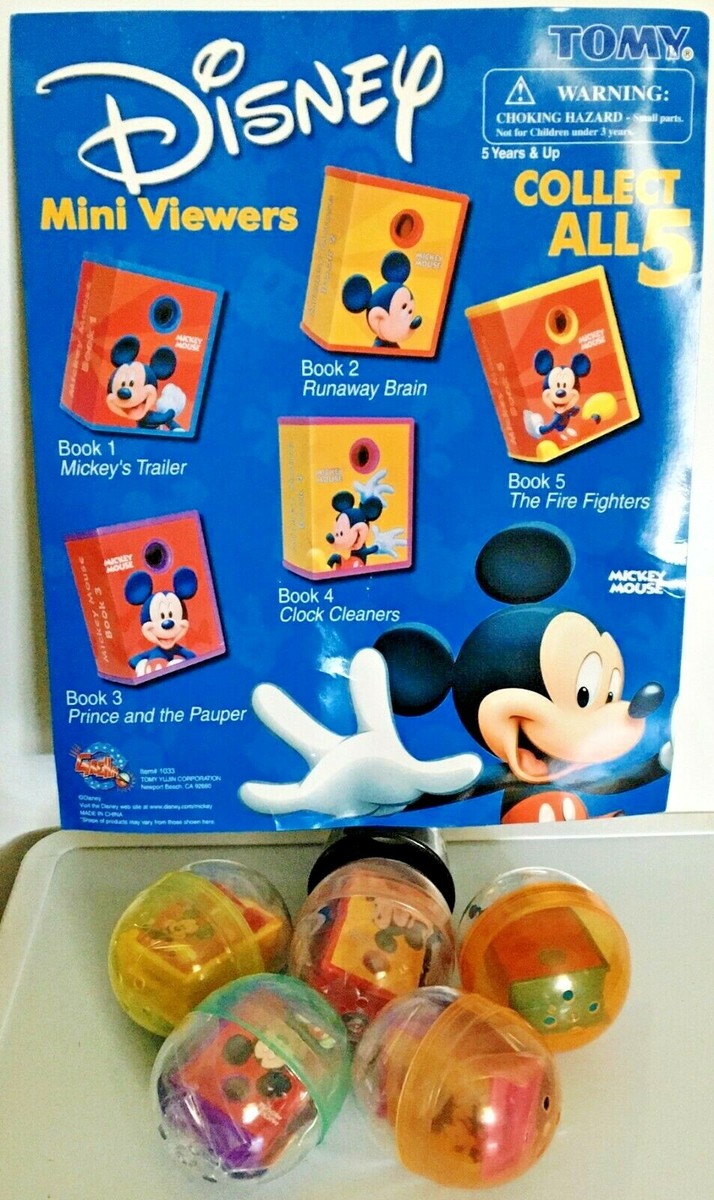 Mickey Mouse LOT OF 5 Mini Viewers Tomy Gacha Toy Vending Capsules
