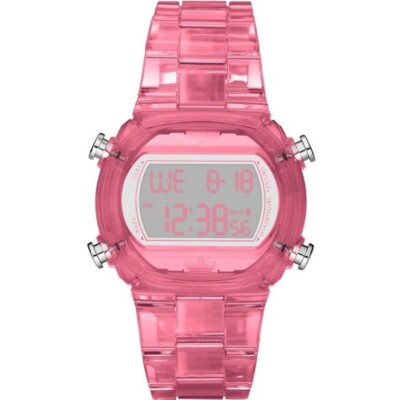 NEW ADIDAS CANDY PINK ACRYLIC RESIN STRAP DIGITAL 