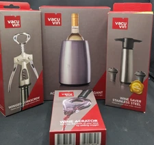 Vacu Vin -  Stainless Steel - 4 Pieces Set - New Open  Box - Free Shipping