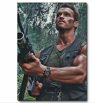 Arnold Schwarzenegger playing Dutch in Predator (1987) Printed on