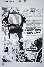 Production Art CHALLENGERS OF THE UNKNOWN #21 splash page 1, BOB BROWN art