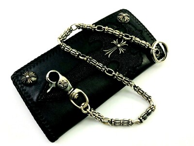 Heavy Taxco Mexican 950 Sterling Silver Biker Wallet Chain. 171 g