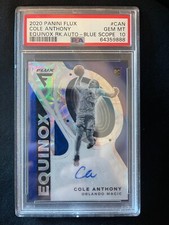2020 Panini Flux Cole Anthony Equinox RC Auto Blue Scope 1/5 PSA 10
