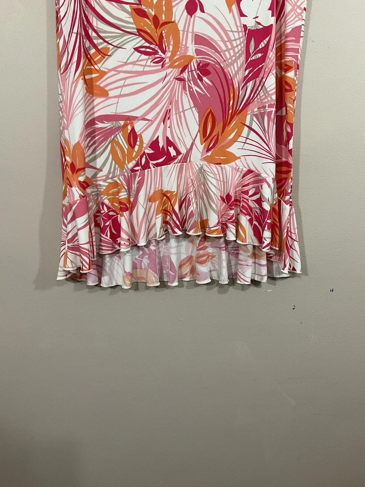 Falda hawaiana de colección The Limited para mujer M rosa dobladillo alto bajo Y2K playa tropical Foto 2 de 4