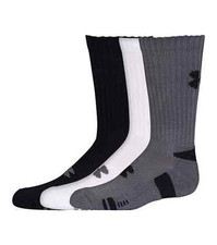 Under Armour Men's 3-Pair HeatGear Crew Cut Socks SIZE MD, LG
