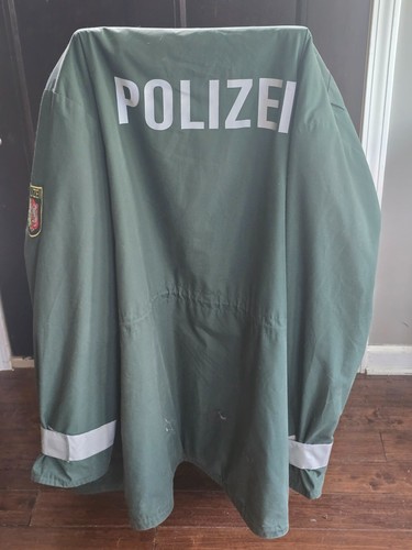 RARE 2002 German Police Polizei Fleece Lined Jacket Green Size 60 Clean Warm