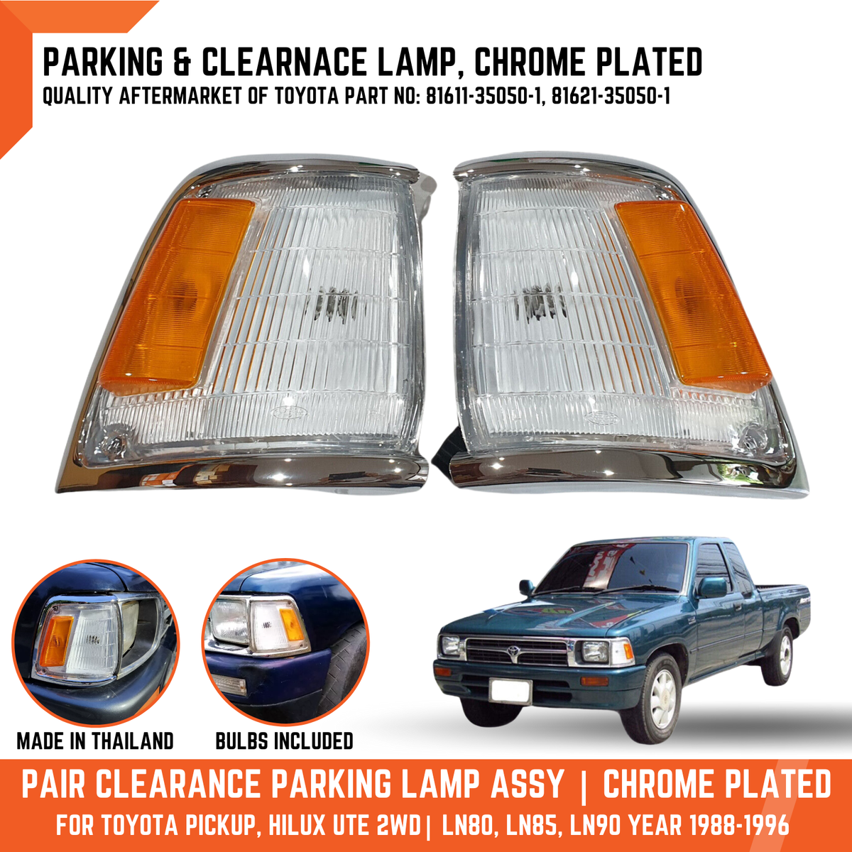 FRONT PARKING TURN SIGNAL SIDE LIGHT LAMP FOR TOYOTA PICKUP 2WD 88