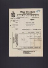 DRESDEN, Rechnung 1929, Haus Neuerburg Overstolz