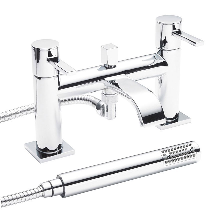 Contemporary Chrome Bathroom Taps Incl, Basin, Bath And Bath Shower