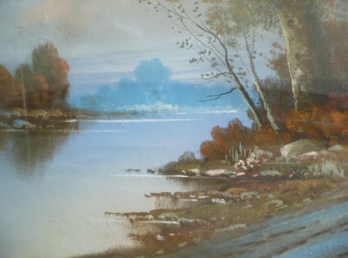 ALBERT GLATTHAAR GELISTET PASTELL IMPRESSIONISTISCHE LANDSCHAFT FLUSSSTRASSE SCHÖNHEIT ANTIK - Bild 12 von 16