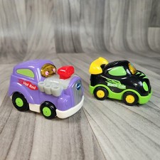 VTech Go Go Smart Wheels Purple Hot Rod  Race Car Lot of 2 Vehicles TESTED