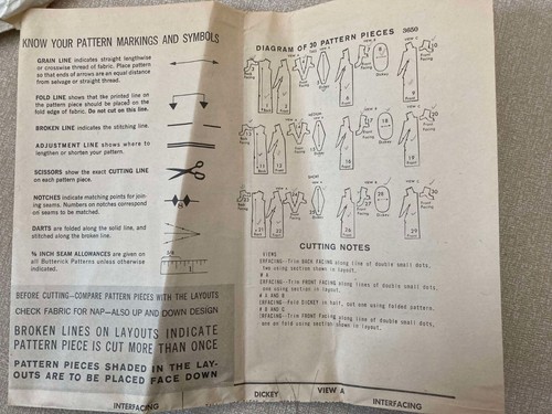 Unused vintage pattern sewing Buttrtrick 3650 1960's - Picture 3 of 5