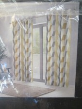 New In Packaging Fusion Fully Lined Eyelet Magna Ochre 46 X 54 in Curtains 