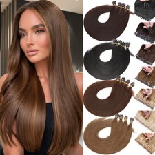 150G THICK Nano Ring Tip Real Human Hair Extensions Loop Nano Beads Full Head US