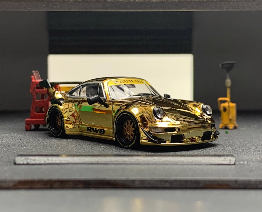 ZD Star 1:64 Gold RWB 911 993 GT Racing Sports Model Diecast