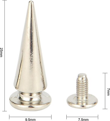 Eigso 3 Pcs Nero Largo Rivetti Spikes Borchie Cool Punk Steampunk Tema Anni '80 Braccialetti Retrò Per Uomo Donna Fibbia Regolabile