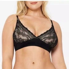 NEW Ruby Ribbon Lace Second Skin Demiette Bra Black Style 1776 Size 36