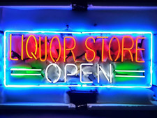 20" Liquor Store Open Neon Sign Light Lamp Business Bar Beer Glass Gift LY