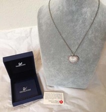 SWAROVSKI Swan Logo Power of Love Crystal Collection Silver Tone Heart Necklace
