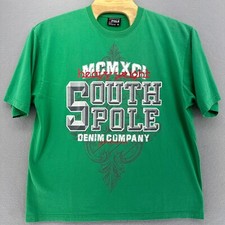 1999 South Pole Denim Company T-Shirt Short Sleeve Green XL USA Baggy Loose VTG