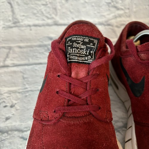 Nike SB Dunk Stefan Janoski Suede Max Low Maroon Red Shoes Mens 9 Skateboarding - Picture 10 of 14