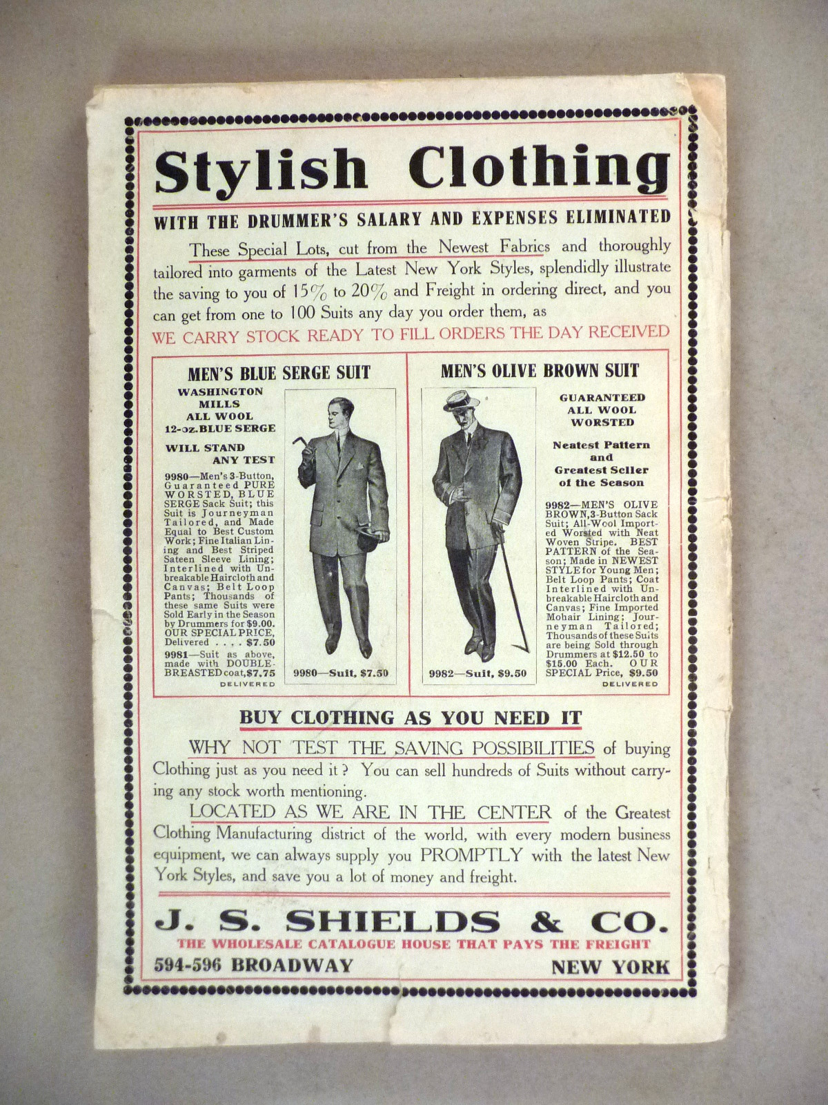 J.S. Shields CATALOG Spring, 1908 fashion, hats, general