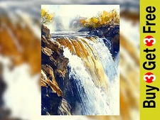 Vibrant Falls Landscape 5"x7" Print on Matte Paper | Beautiful Natural Scene