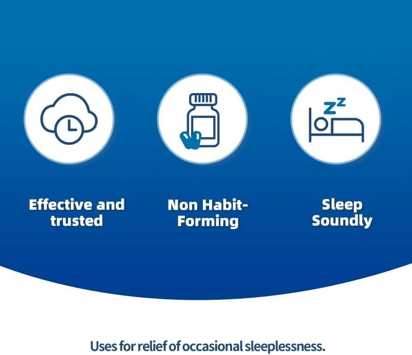 RXZELL Sleep Aid, cápsulas blandas de difenhidramina 50 mg, fáciles de tragar, soportes Foto 2 de 4