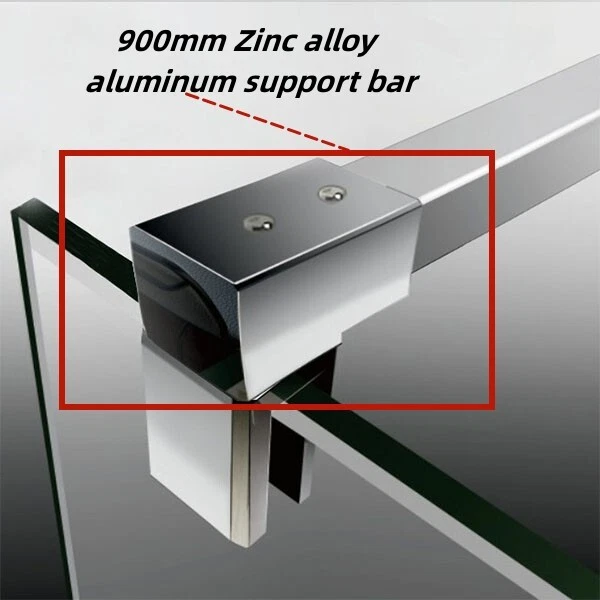 Wet Room Walk In Enclosure Shower Screen With Flipper 8mm NANO Easy Clean Glass - Image 4 of 4