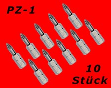 10 x Profi Kreuz Bits PZ 1 Kreuzschlitz Schraubendreher Bitsbox S-2 Stahl Y4702
