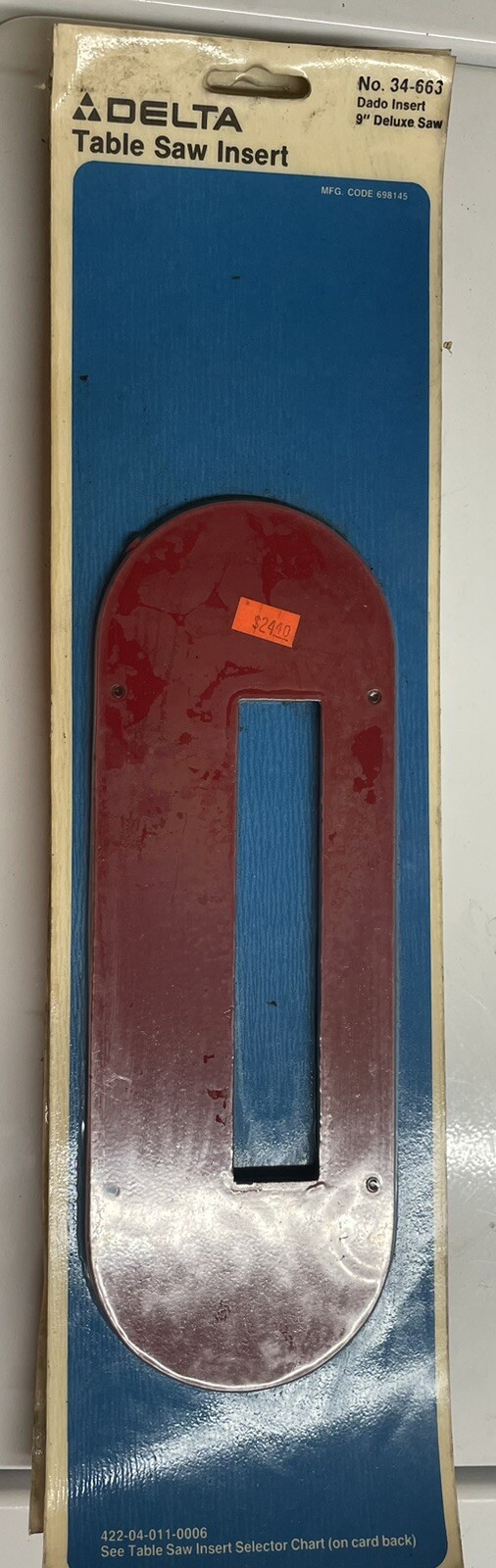 NOS Delta no. 34663, Table Saw Insert Moulding Cutter Head 42204011