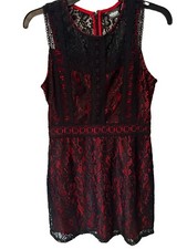 Coco Women’s Size M Disney Pixar Blood Red Black Lace Overlay Fit Flare Dress