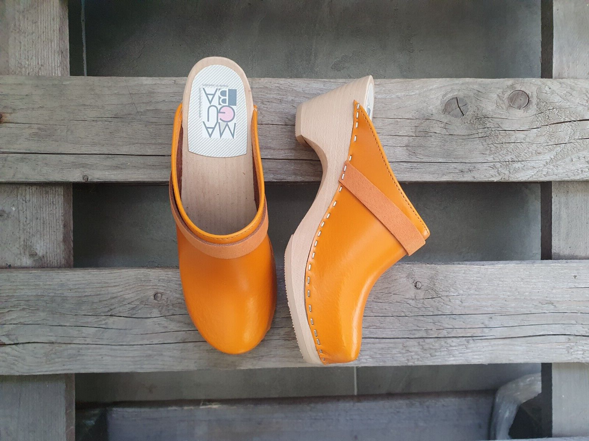 Swedish Clogs Maguba Stockholm Orange Size US Womens EU 36