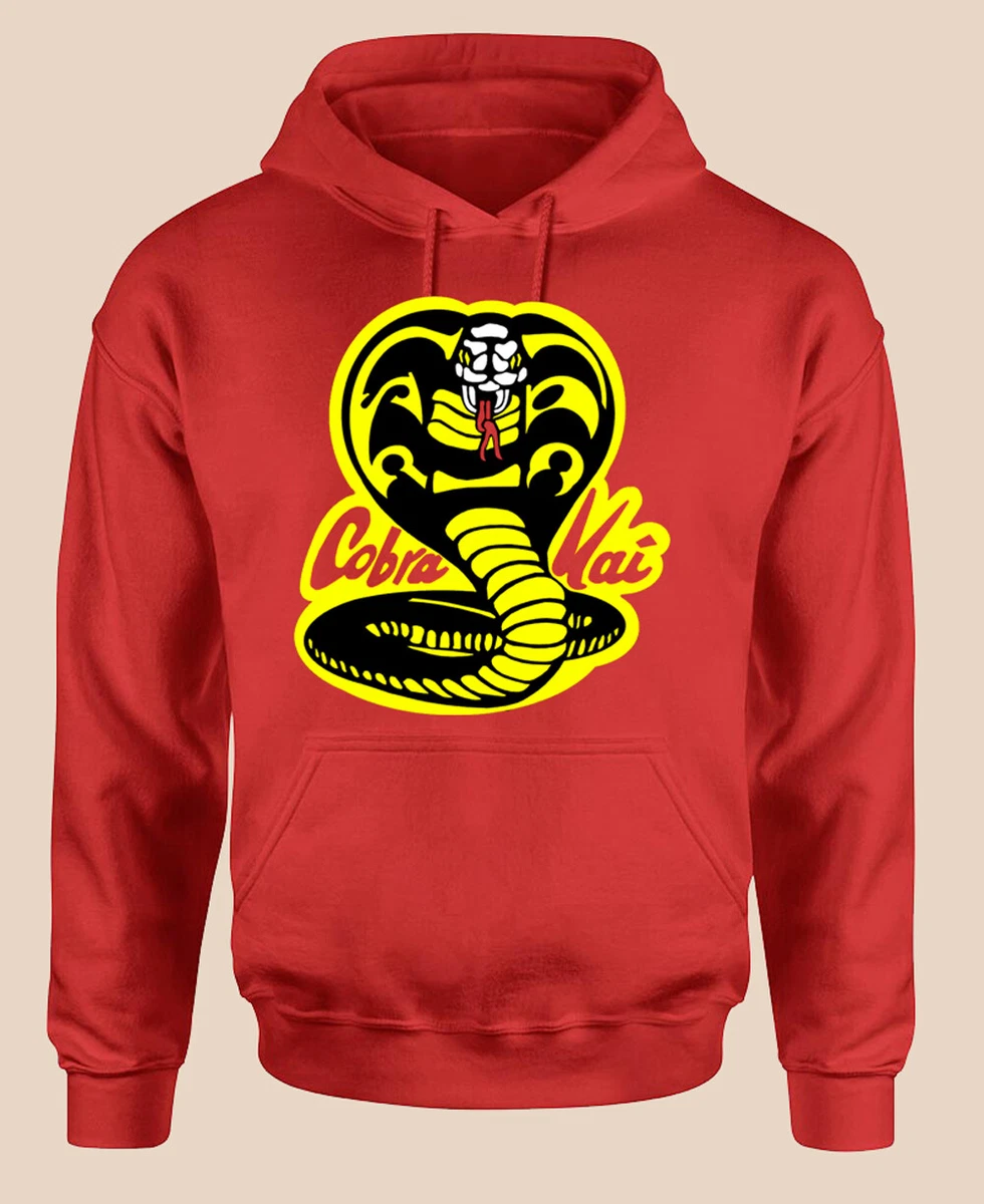 Cobra Kai Logo Karate Kid No Mercy Red Hoodie Sweatshirt Size S 3XL