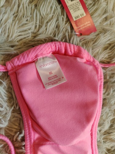 Xhilaration Teen/Women's Bikini top Bralette Ribbed Halter Pink Size XS - Picture 4 of 5
